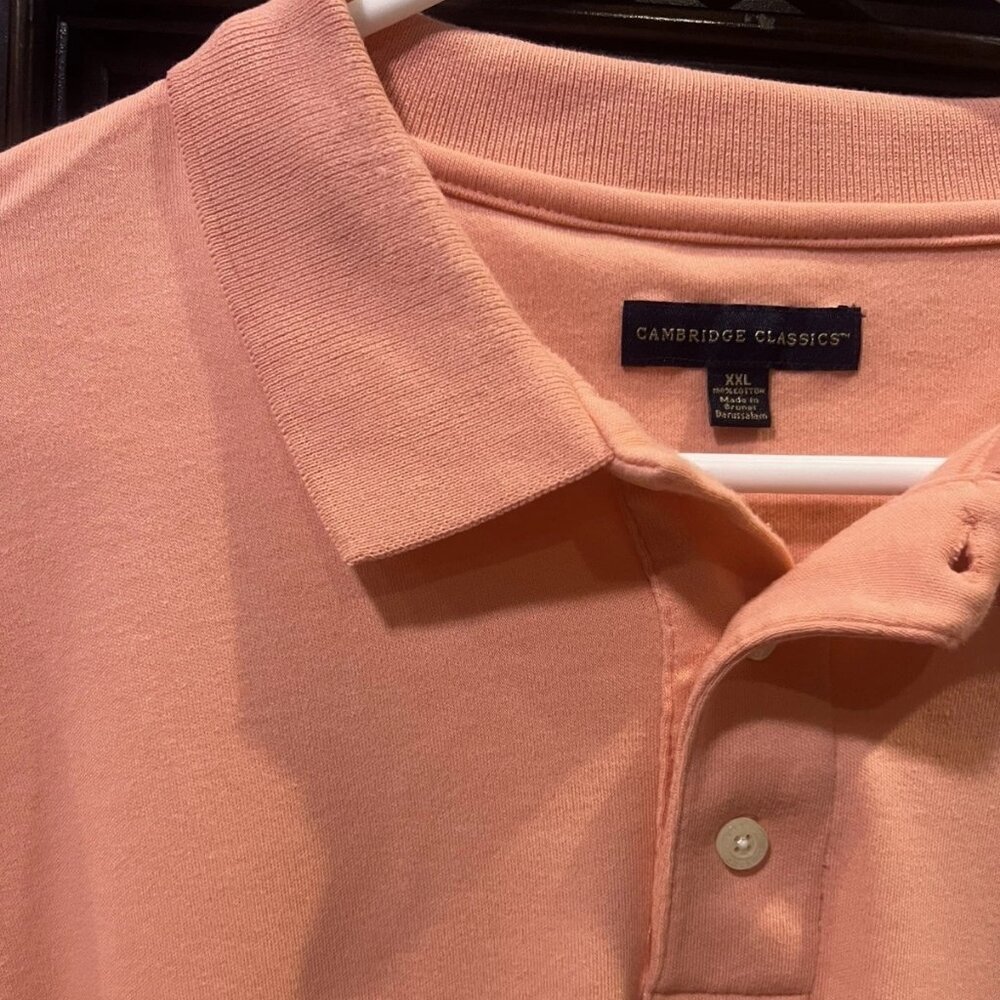 Cambridge Classics cotton soft Polo Shirt Mens XXL coral Cotton Short Sleeve